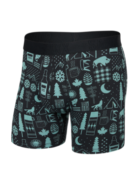 SAXX Saxx Droptemp Cooling Cotton Boxer Brief Fly | Camp Stamps-Black
