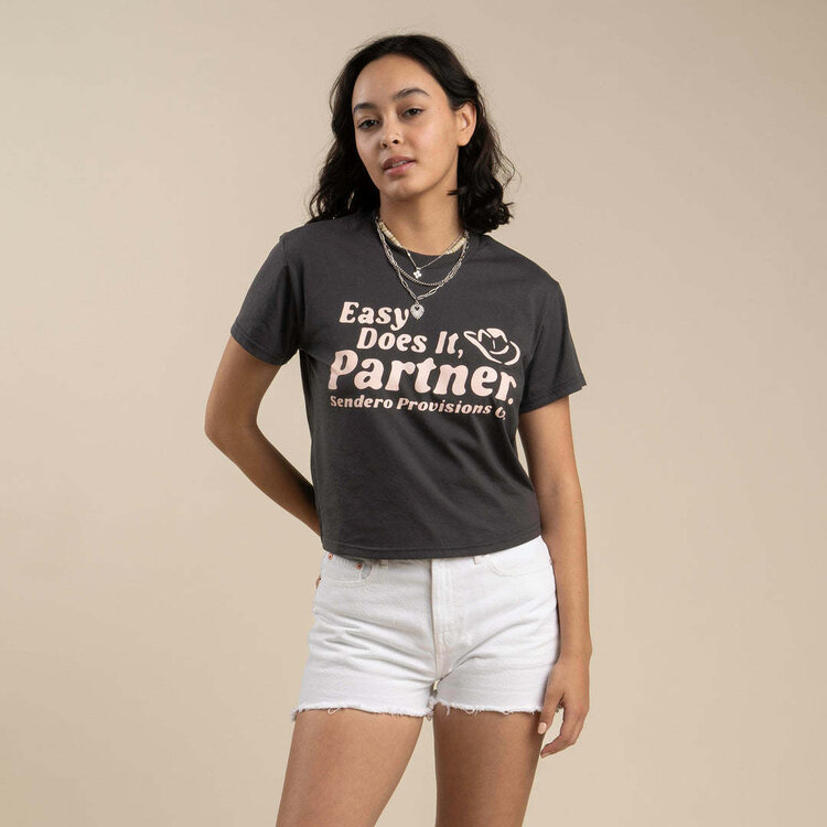 Sendero Sendero Easy Does It Crop Tee (Womens) | Vintage Black