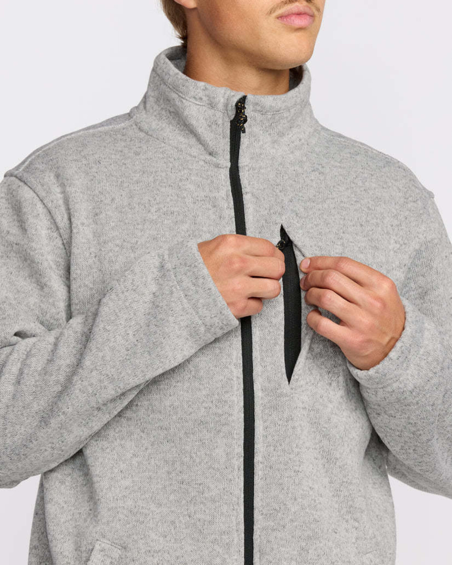 Billabong Boundary Mock Zip (Mens) | Grey Htr - The Drop Rideshop