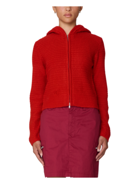 Obey Obey Glenda Hood Zip Sweater (Womens) | Tomato