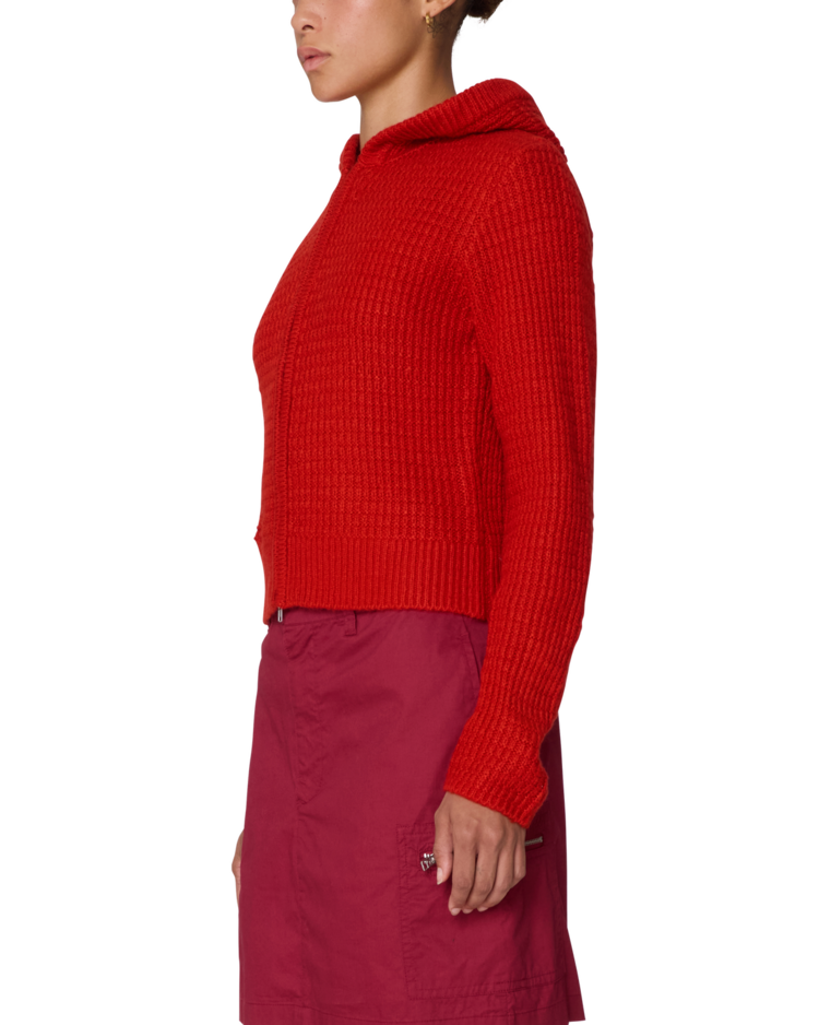 Obey Obey Glenda Hood Zip Sweater (Womens) | Tomato