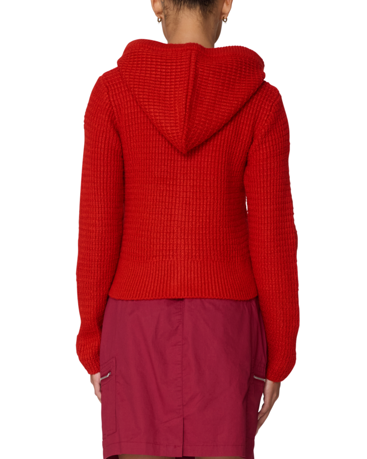 Obey Obey Glenda Hood Zip Sweater (Womens) | Tomato