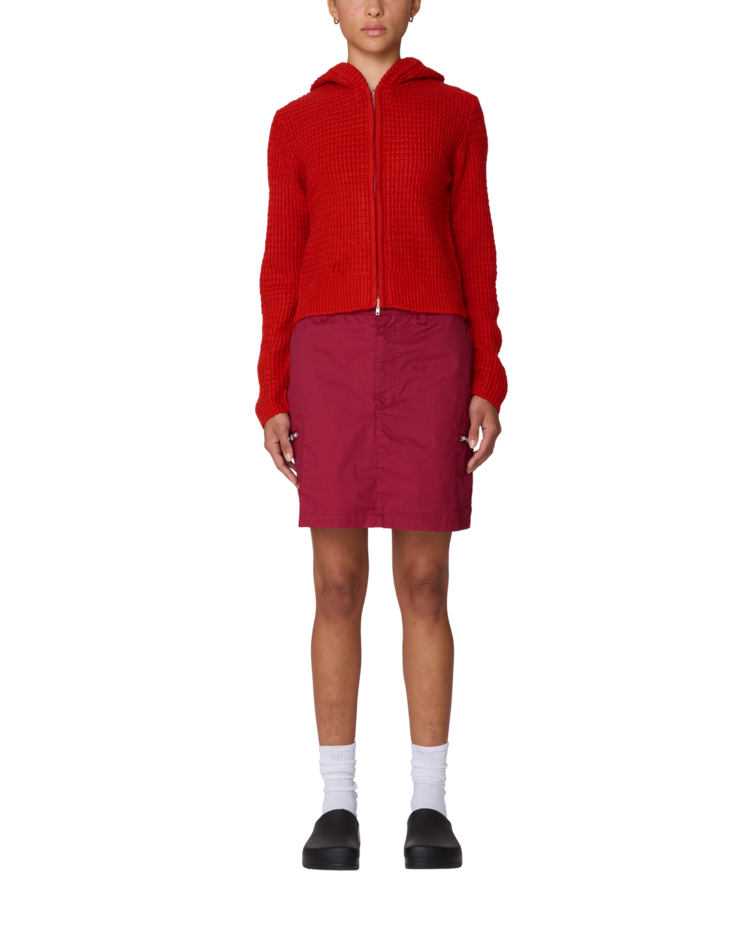 Obey Obey Glenda Hood Zip Sweater (Womens) | Tomato