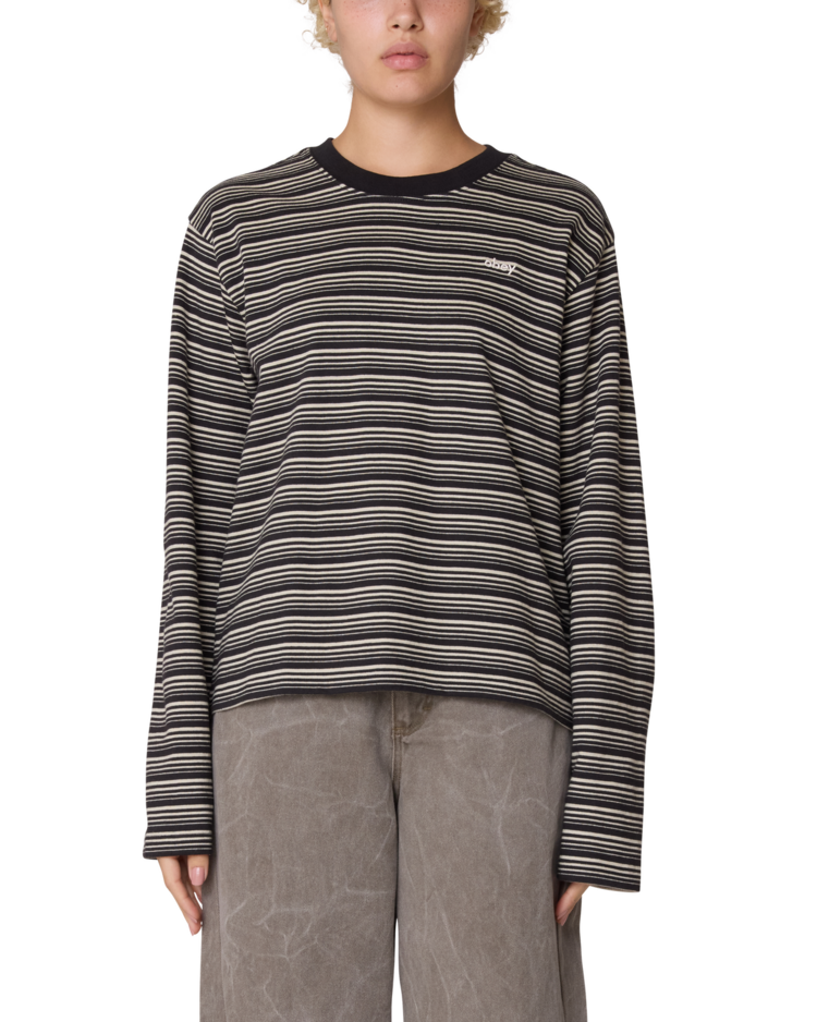 Obey Obey Dorothy Stripe Ls (Womens) | Digital Black Multi