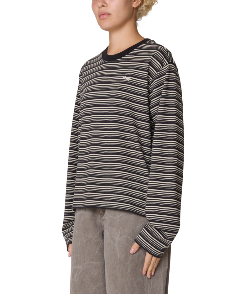 Obey Obey Dorothy Stripe Ls (Womens) | Digital Black Multi