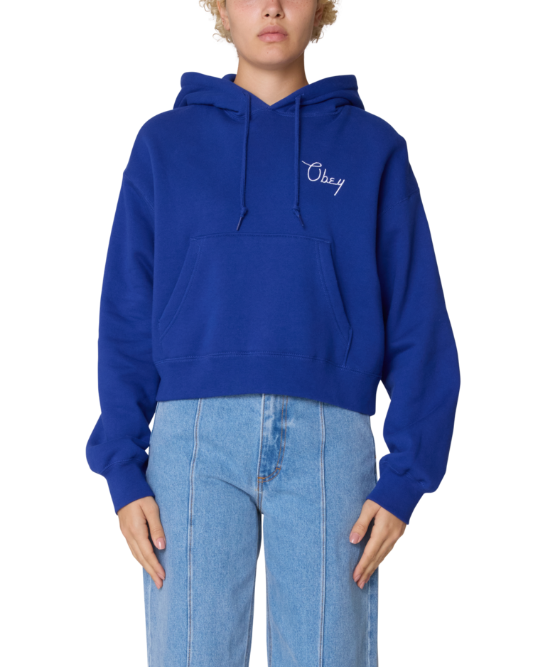 Obey Obey Cities Cropped Hood (Womens) | Blue