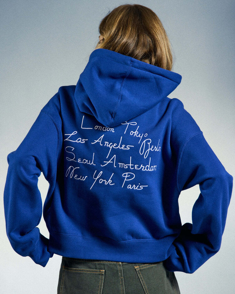 Obey Obey Cities Cropped Hood (Womens) | Blue