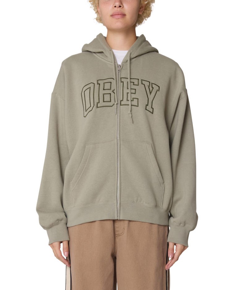 Obey Obey Collegiate Baggy Relaxed Zip Hood (Womens) | Shadow