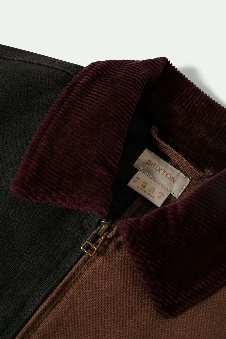 Brixton Brixton Mechanic Garage Zip Jacket (Womens) | Port/Black/Pinecone Brown