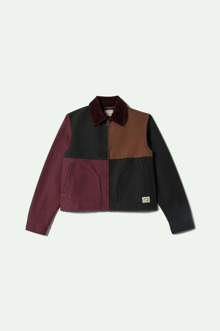 Brixton Brixton Mechanic Garage Zip Jacket (Womens) | Port/Black/Pinecone Brown