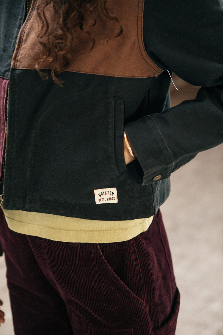 Brixton Brixton Mechanic Garage Zip Jacket (Womens) | Port/Black/Pinecone Brown