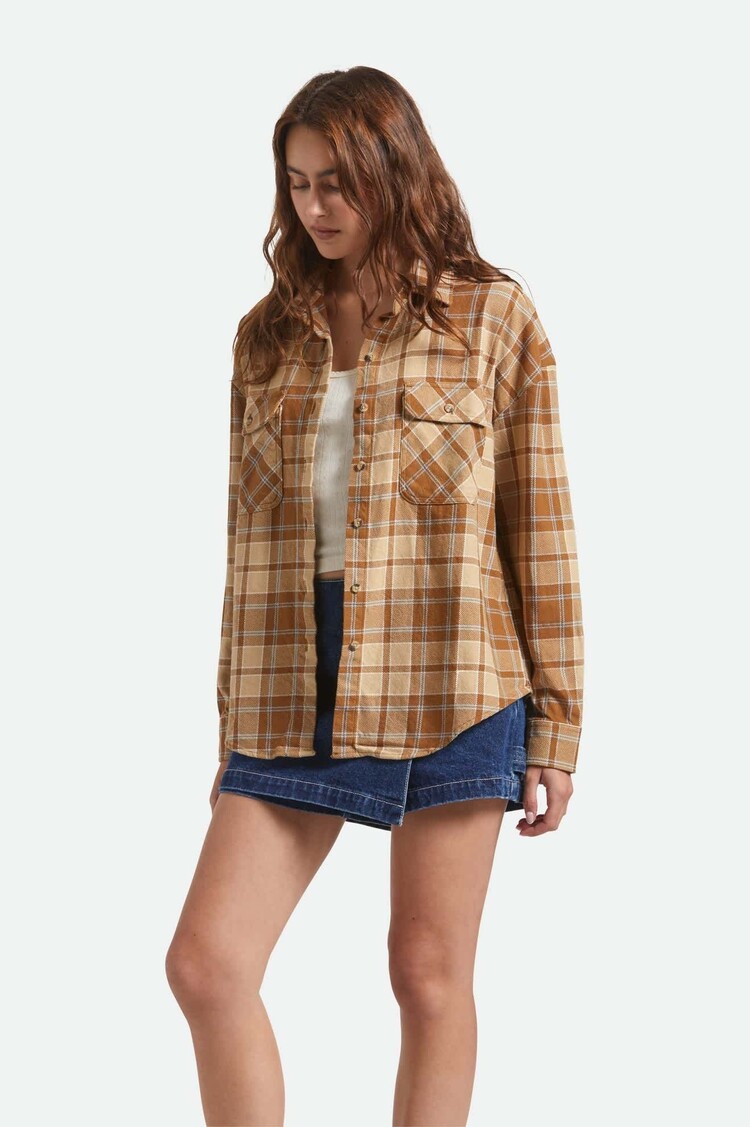 Brixton Brixton Bowery Vintage L/S Overshirt (Womens) | Washed Copper