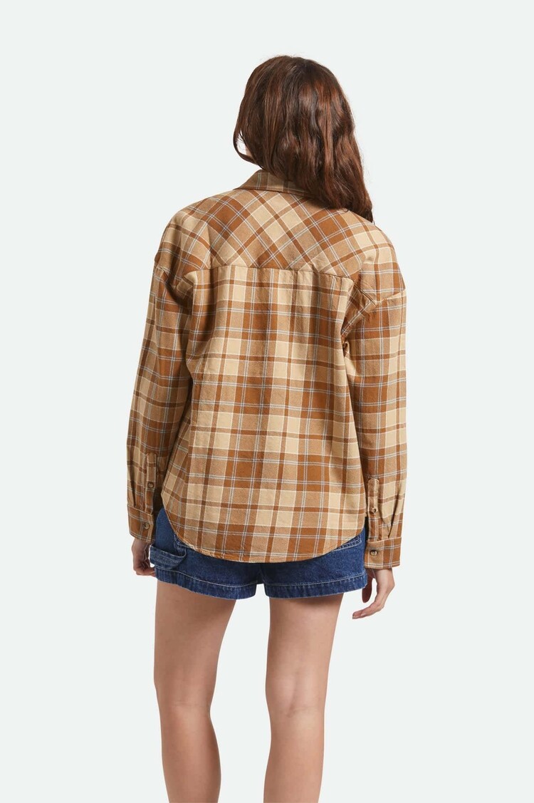 Brixton Brixton Bowery Vintage L/S Overshirt (Womens) | Washed Copper