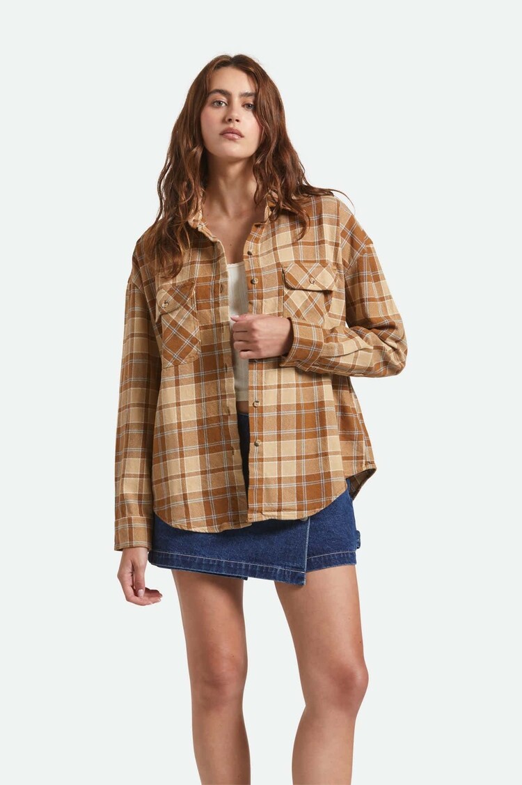 Brixton Brixton Bowery Vintage L/S Overshirt (Womens) | Washed Copper