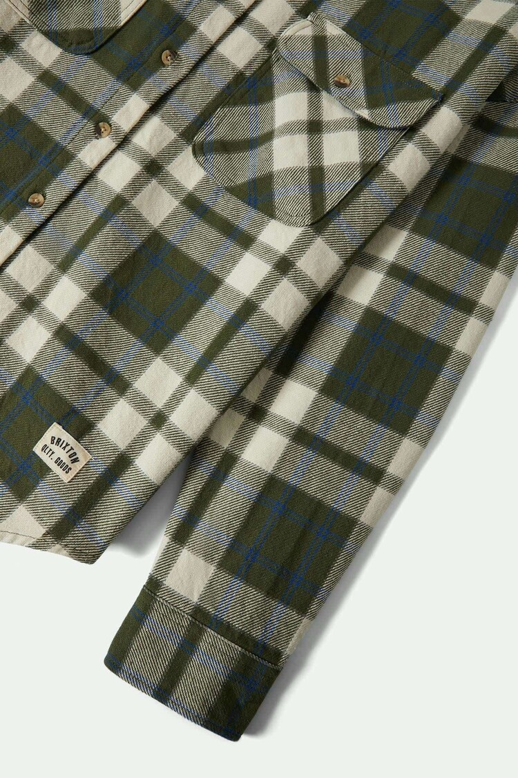 Brixton Brixton Bowery Vintage L/S Overshirt (Womens) | Green/Blue