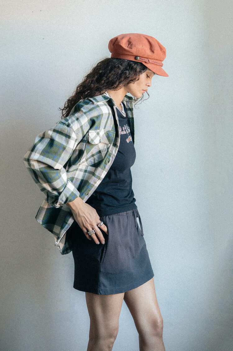 Brixton Brixton Bowery Vintage L/S Overshirt (Womens) | Green/Blue