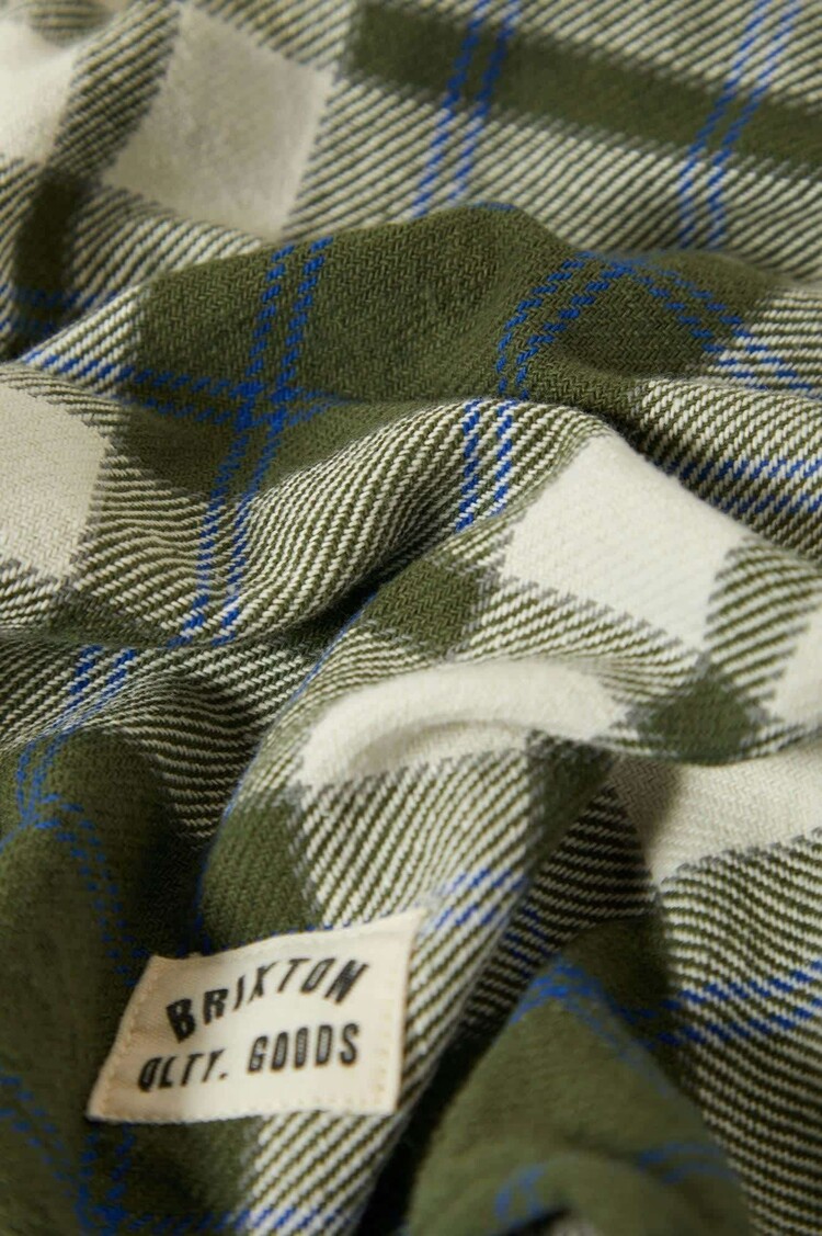 Brixton Brixton Bowery Vintage L/S Overshirt (Womens) | Green/Blue