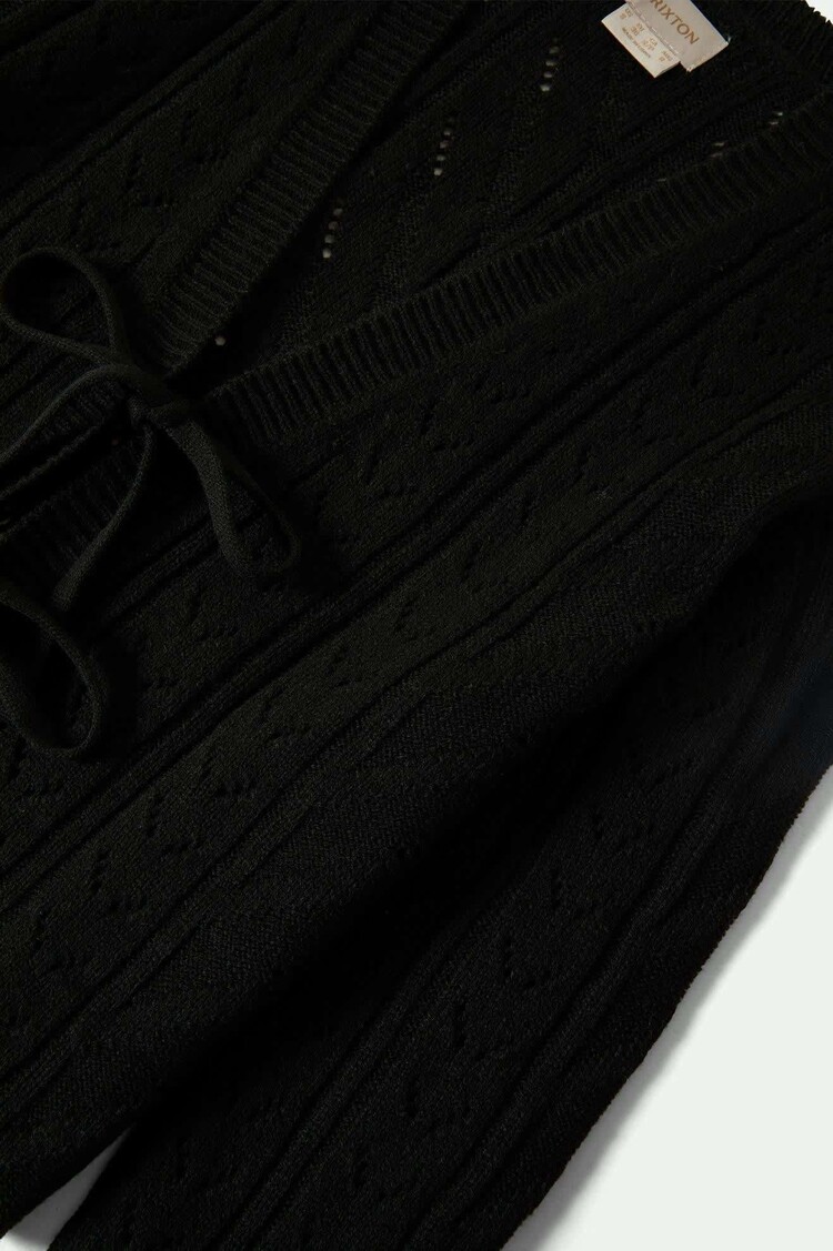 Brixton Brixton Cropped Pointelle Tie Cardigan (Womens) | Black