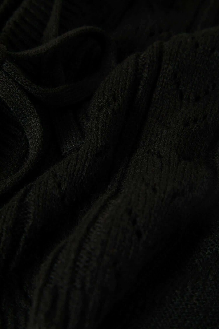 Brixton Brixton Cropped Pointelle Tie Cardigan (Womens) | Black