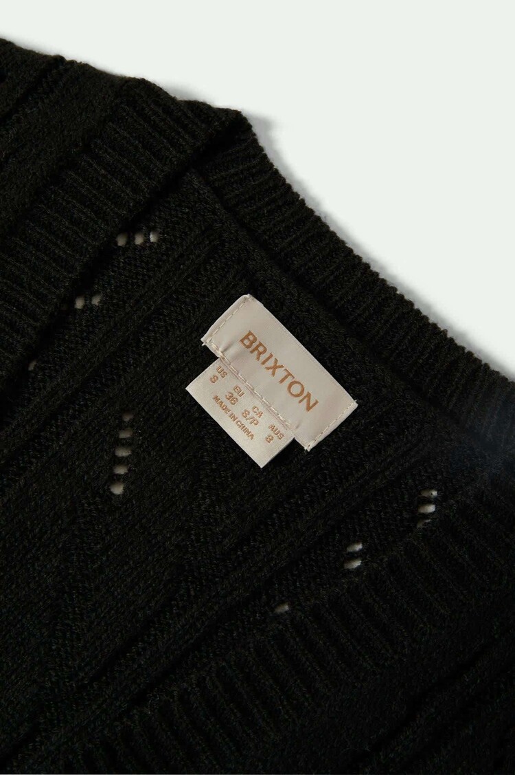 Brixton Brixton Cropped Pointelle Tie Cardigan (Womens) | Black