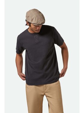 Brixton Brixton Vintage Reserve S/S Henley (Mens) | Black Sol Wash