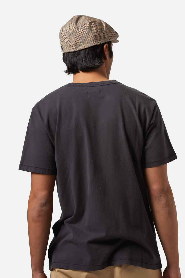 Brixton Brixton Vintage Reserve S/S Henley (Mens) | Black Sol Wash