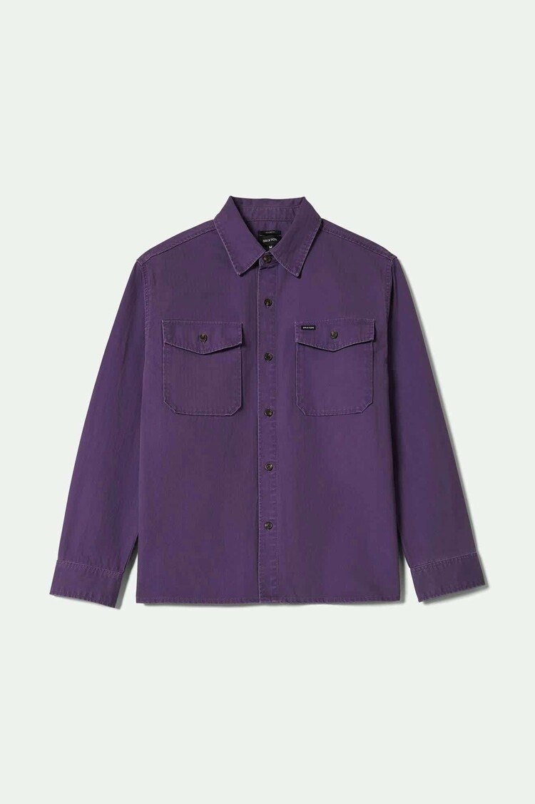 Brixton Brixton Herringbone Lw Relaxed Overshirt (Mens) | Punk Purple