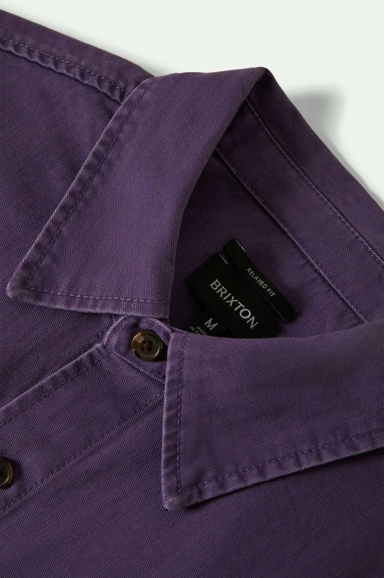 Brixton Brixton Herringbone Lw Relaxed Overshirt (Mens) | Punk Purple