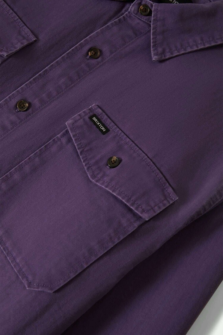 Brixton Brixton Herringbone Lw Relaxed Overshirt (Mens) | Punk Purple