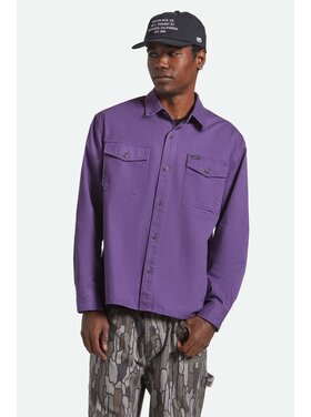 Brixton Brixton Herringbone Lw Relaxed Overshirt (Mens) | Punk Purple