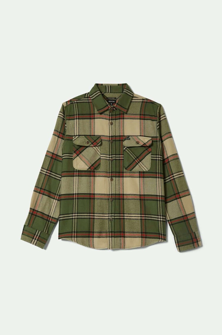Brixton Brixton Bowery Flannel (Mens) | Wild Green/Elm/Adrenaline Rush