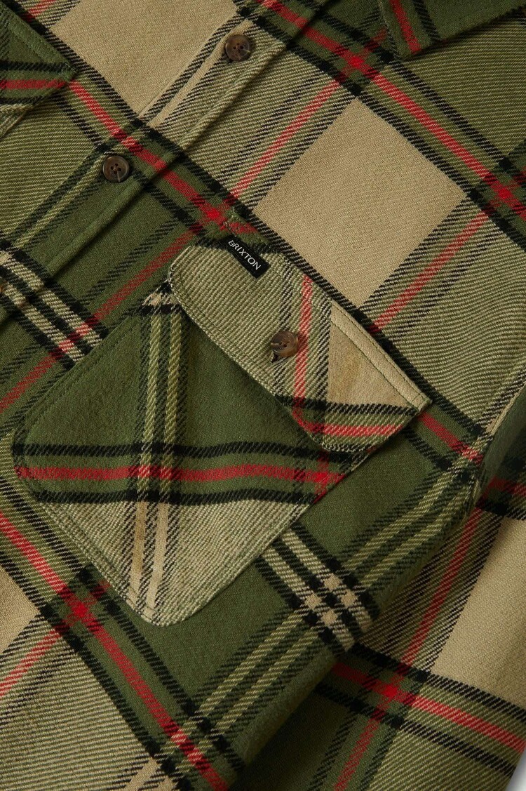Brixton Brixton Bowery Flannel (Mens) | Wild Green/Elm/Adrenaline Rush