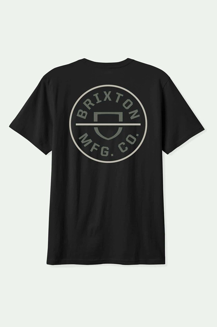 Brixton Brixton Crest Ii S/S Stt (Mens) | Black/Dark Sage/Warm Grey