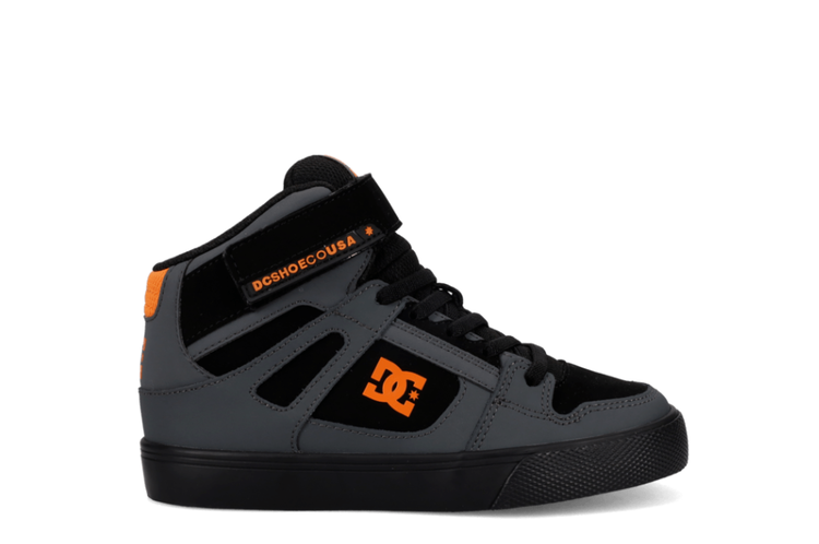 DC Dc Pure Hi Top Ev (Youth) | Grey/Black/Orange