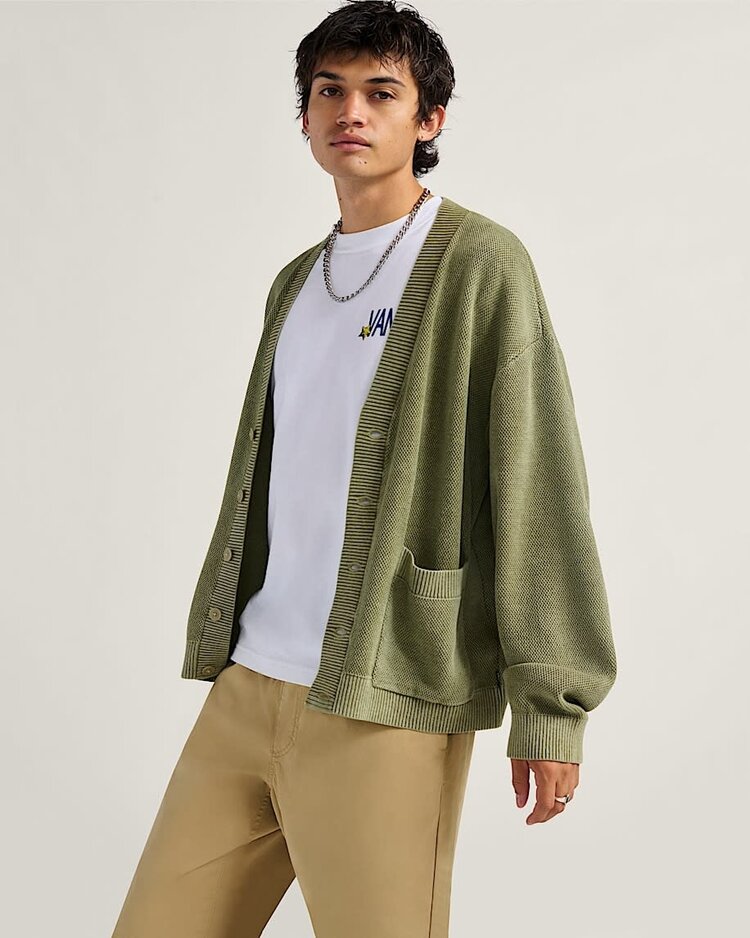 Vans Vans Bayview Acid Wash Cardigan Sweater (Mens) | Bay Leaf
