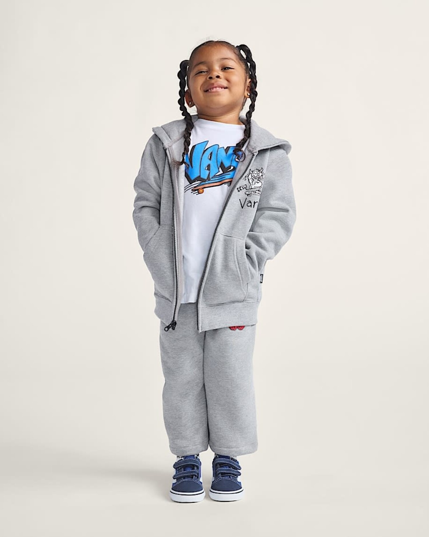 Vans Sk8 Posse Full Zip (Youth) | Cement Heather - The Drop Rideshop
