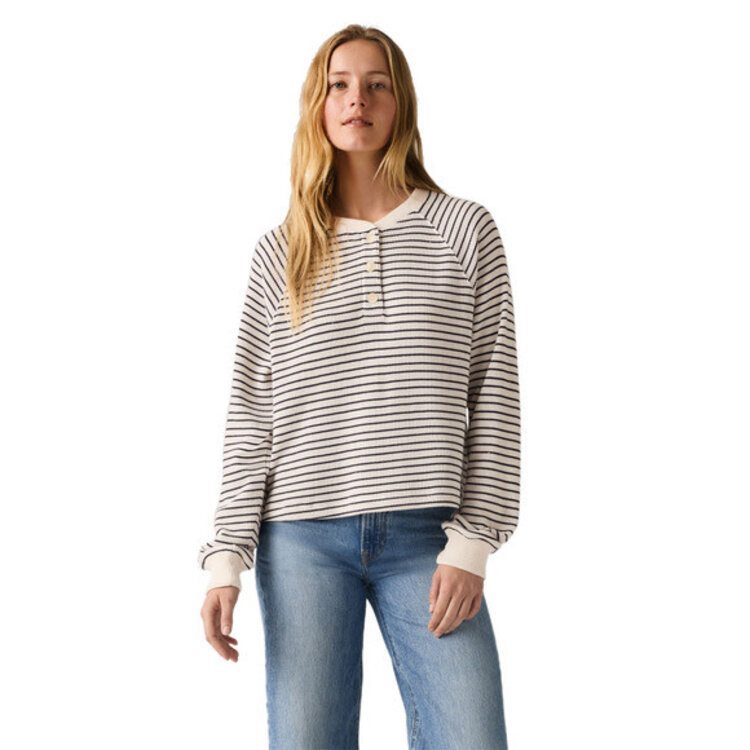 Levis Levis Lassen Henley Jane Stripe (Womens) | Gardenia Strip