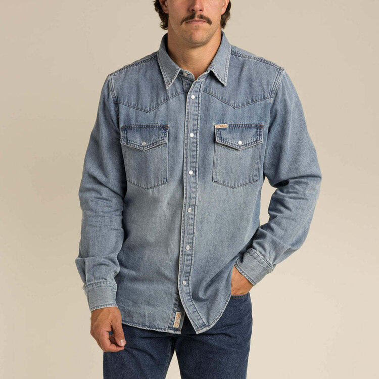 Sendero Sendero The Wyatt Pearl Snap Shirt (Mens) | Vintage Denim