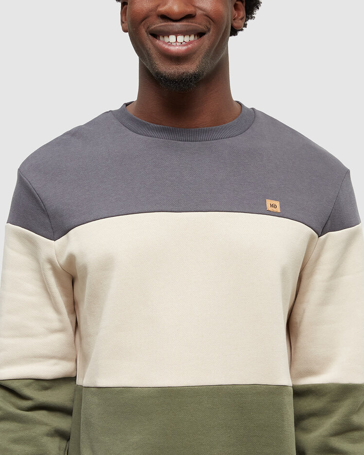 Tentree Tentree Blocked Reynard Crew (Mens) | Graphite/Oak/Deep Olive