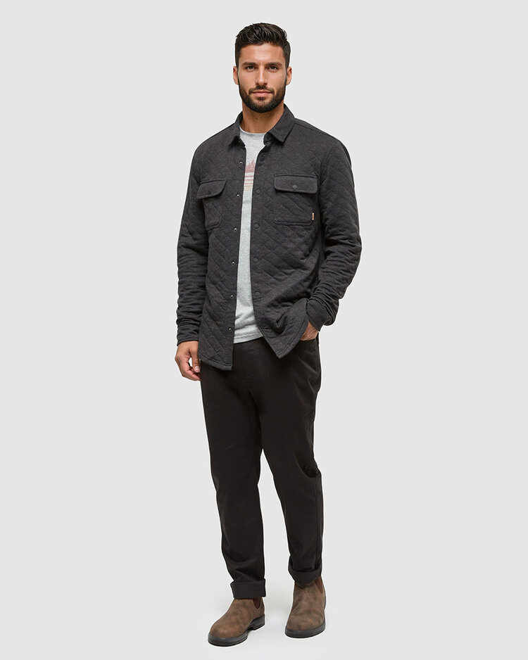 Tentree Tentree Quilted Colville Shacket (Mens) | Meteorite Black Htr