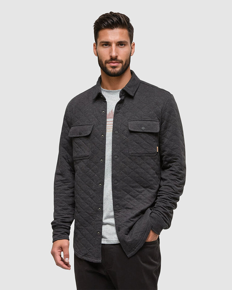 Tentree Tentree Quilted Colville Shacket (Mens) | Meteorite Black Htr