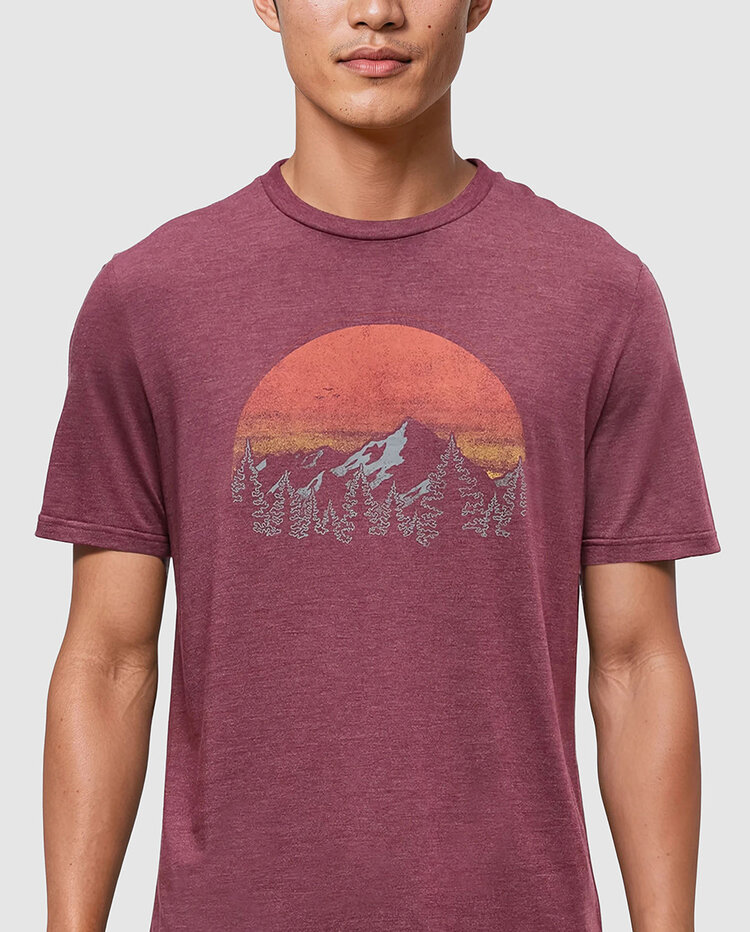 Tentree Tentree Vintage Sunset Tee (Mens) | Deep Burgundy Htr/Arbutus