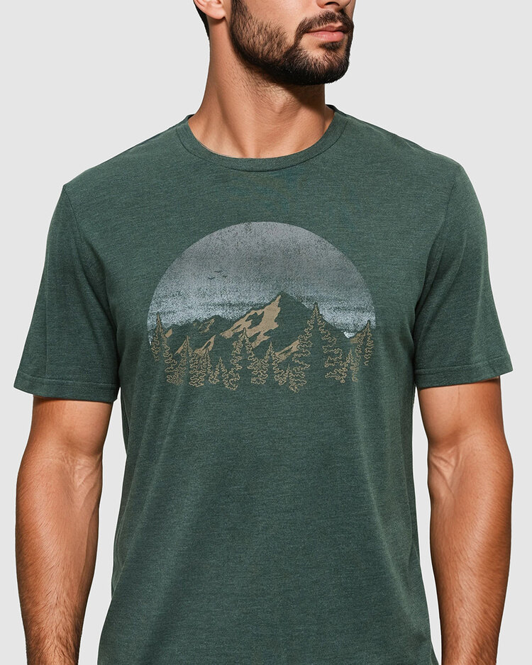 Tentree Tentree Vintage Sunset Tee (Mens) | Forest Pine Htr/Ocean Air