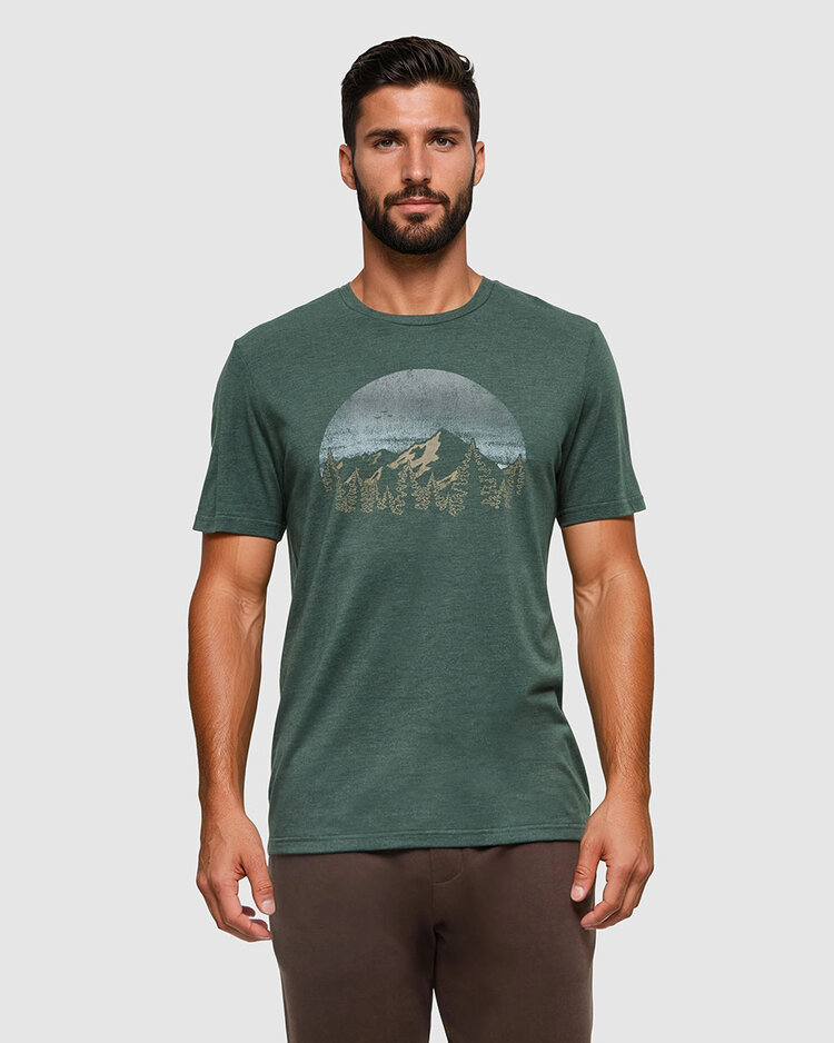 Tentree Tentree Vintage Sunset Tee (Mens) | Forest Pine Htr/Ocean Air