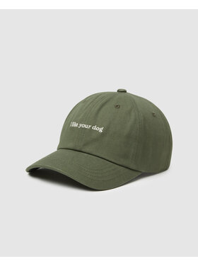 Tentree Tentree Slogan Peak Hat (Womens) | Deep Olive/I Like Your Dog