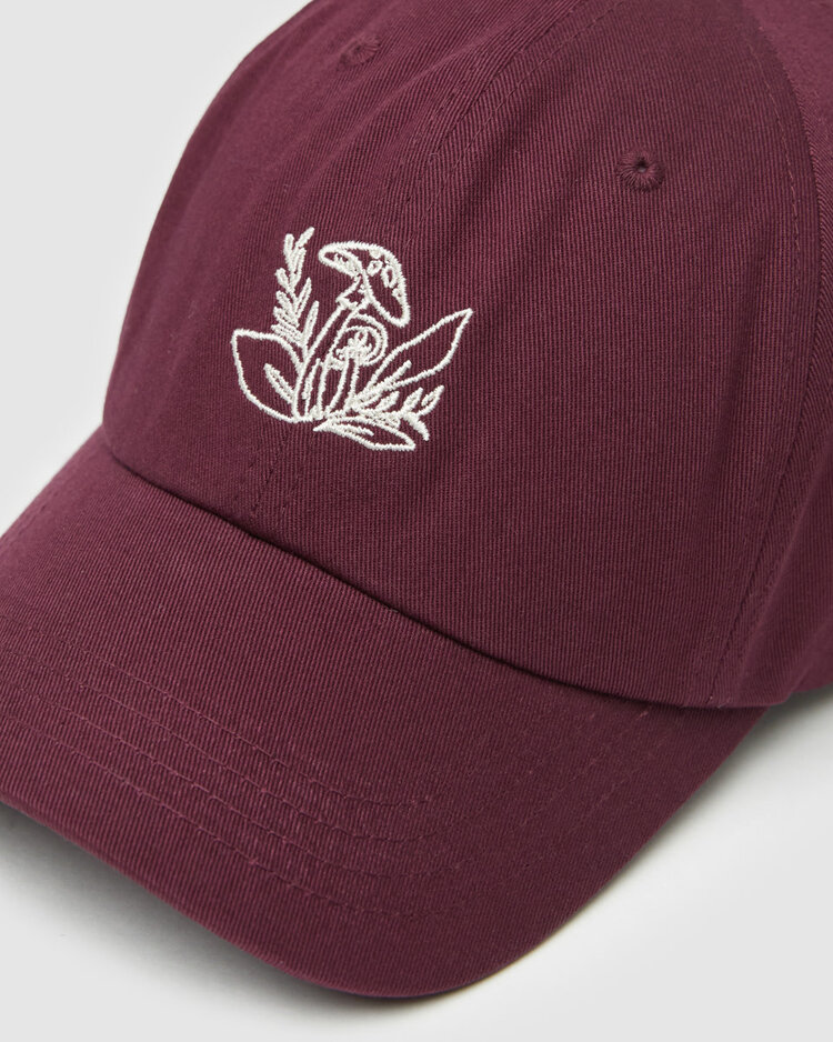 Tentree Tentree Understory Peak Hat (Womens) | Deep Burgundy/Warm Oak