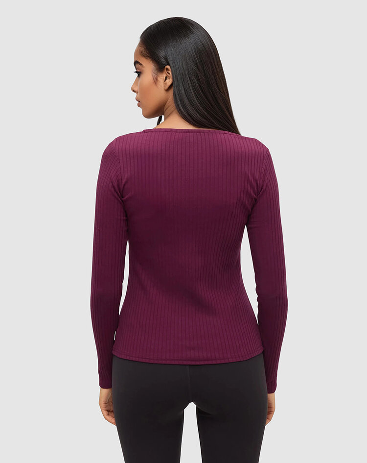 Tentree Tentree Knowles Henley (Womens) | Deep Burgundy