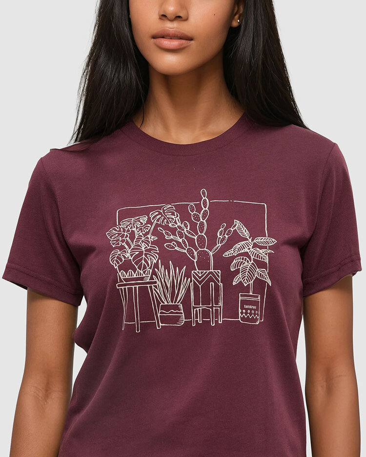 Tentree Tentree Plant Tee (Womens) | Deep Burgundy/Warm Oak