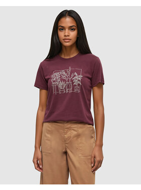 Tentree Tentree Plant Tee (Womens) | Deep Burgundy/Warm Oak