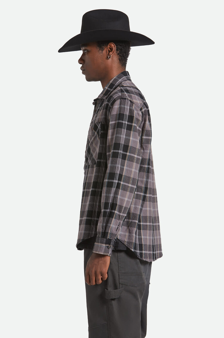 Brixton Brixton Vintage Wash Flannel (Mens) | Black/Charcoal Beige/Slate